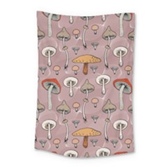 Mushrooms Autumn Fall Pattern Seamless Decorative Small Tapestry by Wegoenart