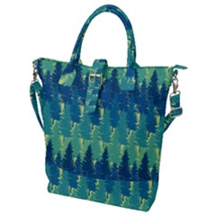 Christmas Trees Pattern Digital Paper Seamless Buckle Top Tote Bag