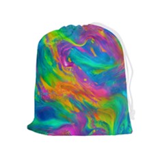 Marble Art Pattern Drawstring Pouch (XL)