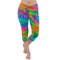 Marble Art Pattern Lightweight Velour Capri Yoga Leggings