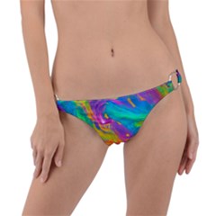 Marble Art Pattern Ring Detail Bikini Bottoms