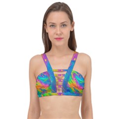 Marble Art Pattern Cage Up Bikini Top