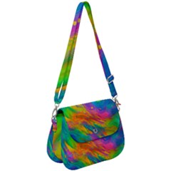 Marble Art Pattern Saddle Handbag