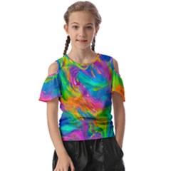 Marble Art Pattern Kids  Butterfly Cutout Tee