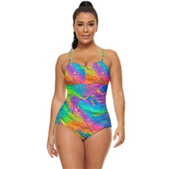 Marble Art Pattern Retro Full Coverage Swimsuit