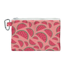 Watermelon Red Food Fruit Healthy Summer Fresh Canvas Cosmetic Bag (medium) by Wegoenart