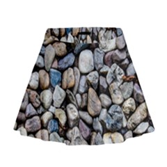 Stone Texture Nature Background Rocks Pebbles Mini Flare Skirt by Wegoenart