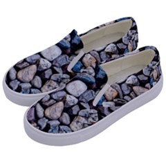 Stone Texture Nature Background Rocks Pebbles Kids  Canvas Slip Ons by Wegoenart