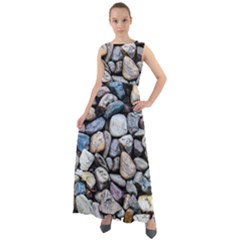 Stone Texture Nature Background Rocks Pebbles Chiffon Mesh Boho Maxi Dress by Wegoenart