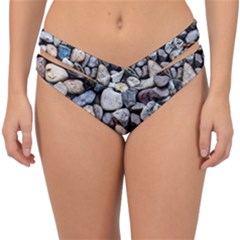Stone Texture Nature Background Rocks Pebbles Double Strap Halter Bikini Bottoms by Wegoenart