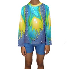 Liquid Background Kids  Long Sleeve Swimwear by GardenOfOphir