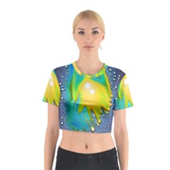 Liquid Background Cotton Crop Top by GardenOfOphir