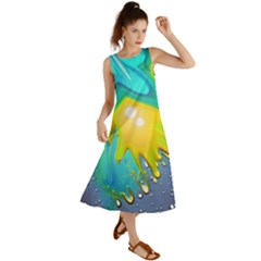 Liquid Background Summer Maxi Dress by GardenOfOphir