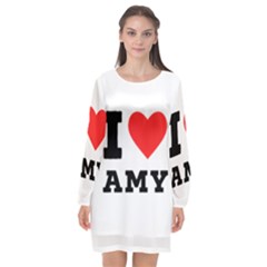 I Love Amy Long Sleeve Chiffon Shift Dress  by ilovewhateva