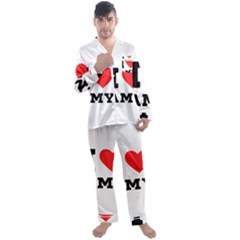 I Love Amy Men s Long Sleeve Satin Pajamas Set by ilovewhateva