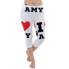 I Love Amy Lightweight Velour Capri Yoga Leggings by ilovewhateva