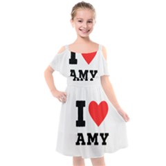 I Love Amy Kids  Cut Out Shoulders Chiffon Dress by ilovewhateva