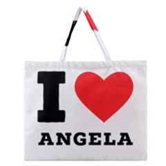 I Love Angela  Zipper Large Tote Bag by ilovewhateva