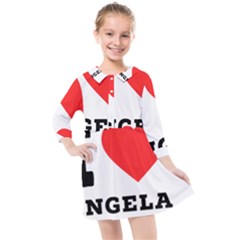 I Love Angela  Kids  Quarter Sleeve Shirt Dress by ilovewhateva