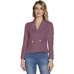 Dull Purple	 - 	long Sleeve Revers Collar Cropped Jacket
