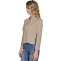 Warm Sand	 - 	Long Sleeve Revers Collar Cropped Jacket View2