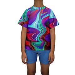 Fluid Background Kids  Short Sleeve Swimwear