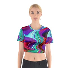 Fluid Background Cotton Crop Top by GardenOfOphir