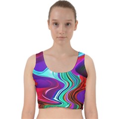 Fluid Background Velvet Racer Back Crop Top