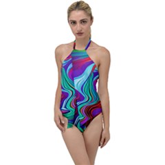 Fluid Background Go with the Flow One Piece Swimsuit