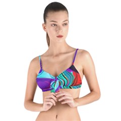 Fluid Background Tie Up Cut Bikini Top