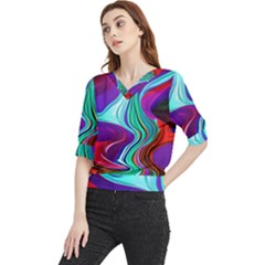 Fluid Background Quarter Sleeve Blouse