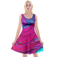 Fluid Art Pattern Reversible Velvet Sleeveless Dress by GardenOfOphir