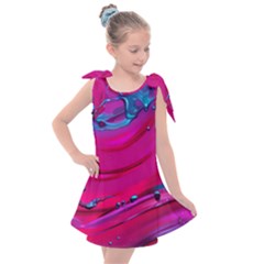 Fluid Art Pattern Kids  Tie Up Tunic Dress