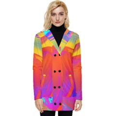 Liquid Art Pattern Button Up Hooded Coat  by GardenOfOphir