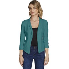 Myrtle Green	 - 	casual 3/4 Sleeve Spring Jacket by ColorfulWomensWear