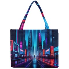 City People Cyberpunk Mini Tote Bag by Jancukart