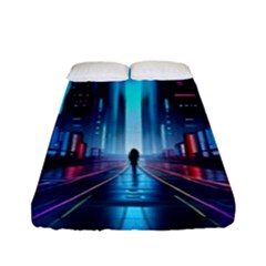 City People Cyberpunk Fitted Sheet (Full/ Double Size)