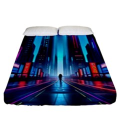 City People Cyberpunk Fitted Sheet (california King Size)