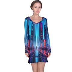 City People Cyberpunk Long Sleeve Nightdress