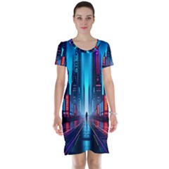 City People Cyberpunk Short Sleeve Nightdress