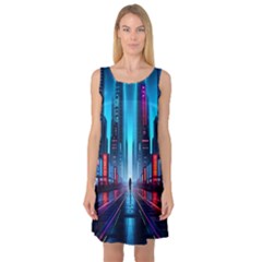 City People Cyberpunk Sleeveless Satin Nightdress