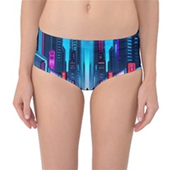 City People Cyberpunk Mid-Waist Bikini Bottoms