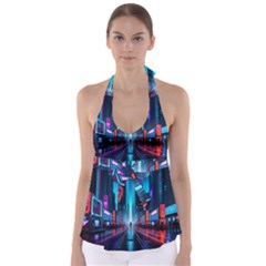 City People Cyberpunk Babydoll Tankini Top