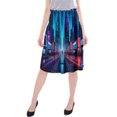 City People Cyberpunk Midi Beach Skirt