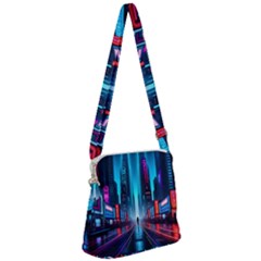 City People Cyberpunk Zipper Messenger Bag