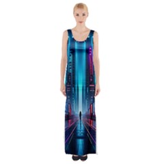 City People Cyberpunk Thigh Split Maxi Dress