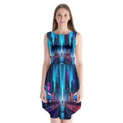 City People Cyberpunk Sleeveless Chiffon Dress  