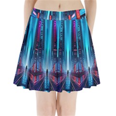 City People Cyberpunk Pleated Mini Skirt by Jancukart