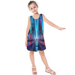 City People Cyberpunk Kids  Sleeveless Dress