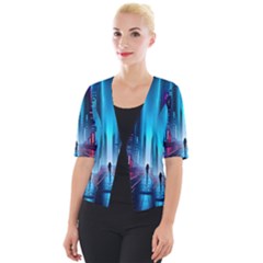 City People Cyberpunk Cropped Button Cardigan